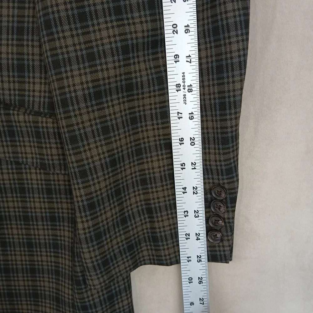 Haggar‎ XL Mens Blazer Jacket Brown Plaid 46R Modern